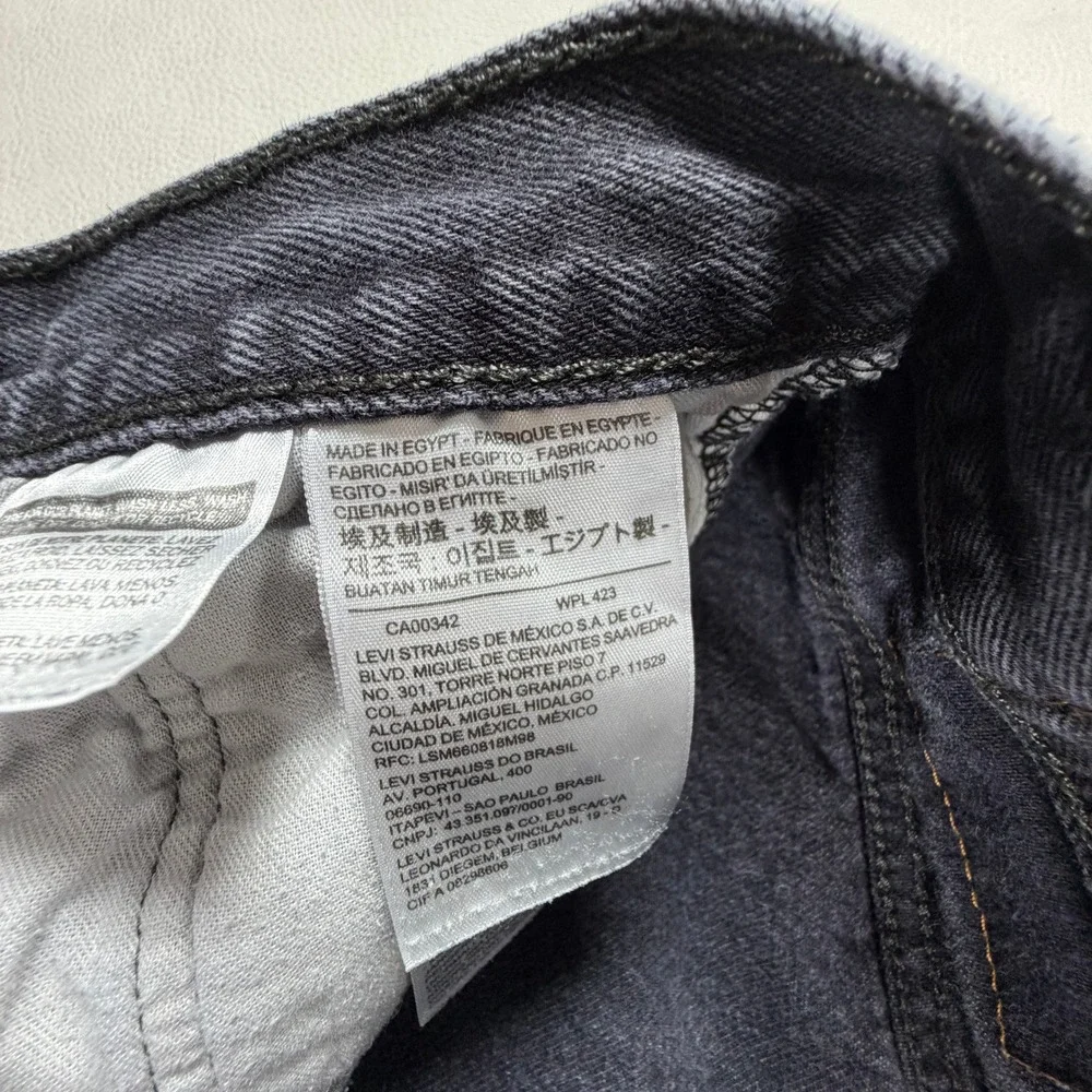 Levis 501 Original Fit Mens 36x30 Jeans Charcoal Black Straight Leg